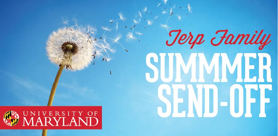 Picture of a dandelion next to the text "Summer Send-Off"